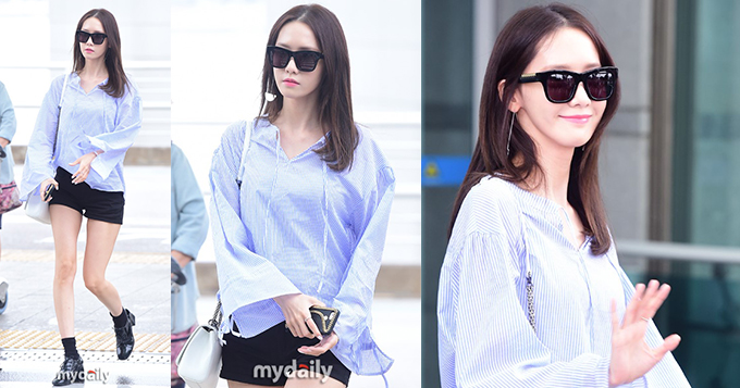 少女时代允儿热裤秀细腿 墨镜衬巴掌脸