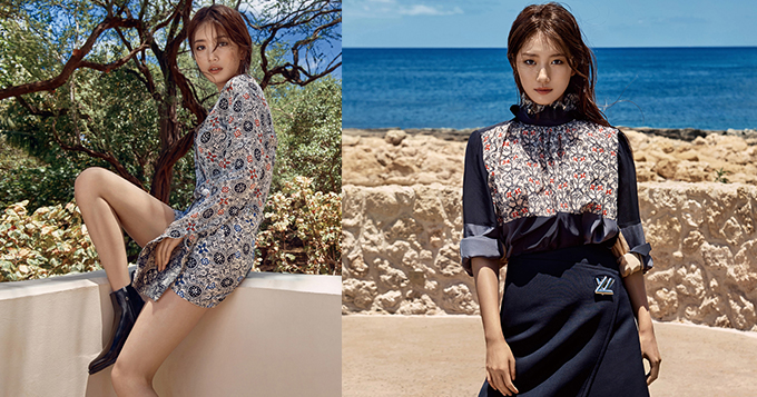 韩女星秀智异域写真 湿发短裙美腿看尽