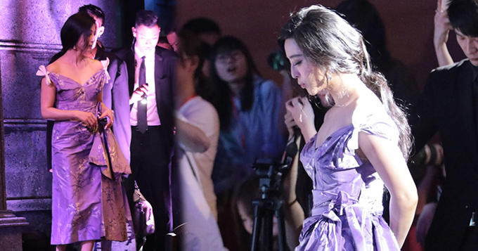 范冰冰深V礼服露沟惹火 微嘟嘴献侧颜杀