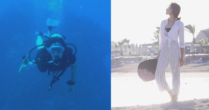 许婧下海深潜与水母作伴 大秀迷人曲线 