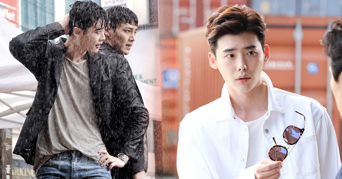 组图：《W》李钟硕上演动作场面 雨中打斗超帅