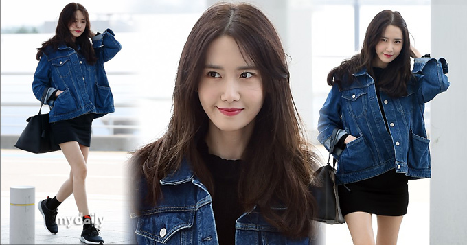 少女时代允儿赴西班牙 穿短裙露筷子腿