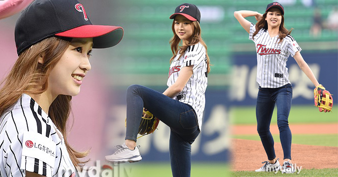 组图：韩体操一姐孙妍在开球 甜美清纯宅男紧盯