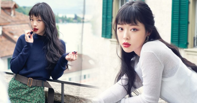 颜值在线！雪莉拍写真气质蜕变 红唇美艳女人味