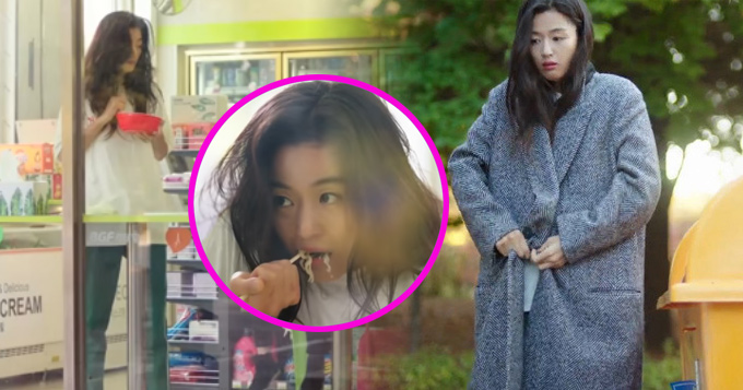 组图：《蓝传》全智贤抢小女孩泡面 路边捡衣服