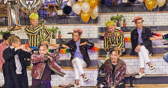 组图:BigBang登《无限挑战》 刘在石卖力跳舞