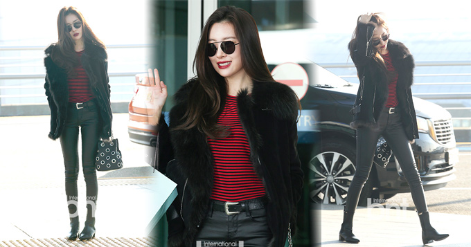 组图：Wonder Girls现身机场 宣美长腿纤细迷人