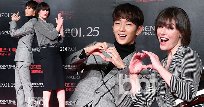 组图:《生化危机》韩国首映 李准基米拉互动多