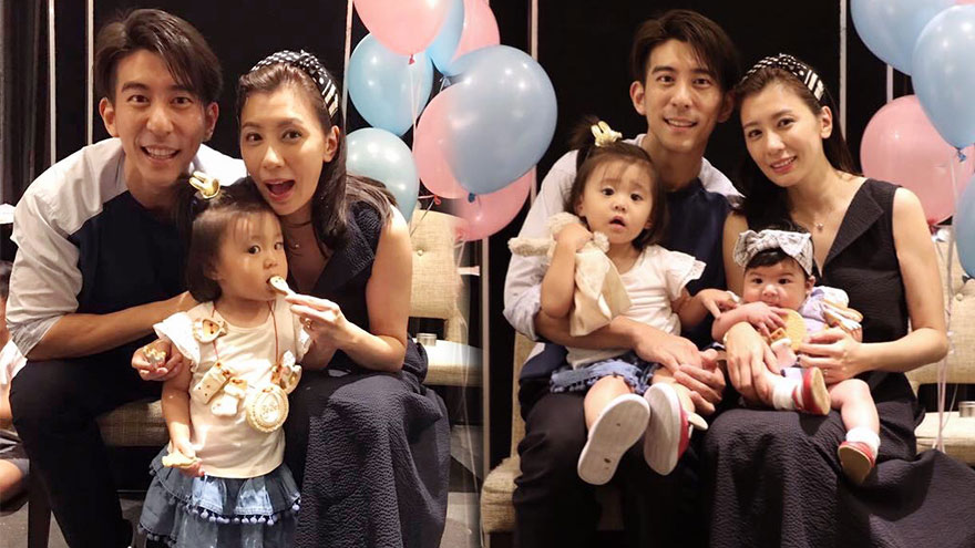 贾静雯修杰楷全家合影 咘咘活泼妹妹可爱