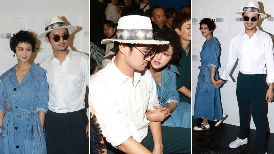 张歆艺袁弘穿潮装合体现身 搂腰秀恩爱甜蜜十足