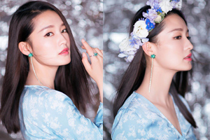 李沁出席活动清新甜美化身“花仙子”