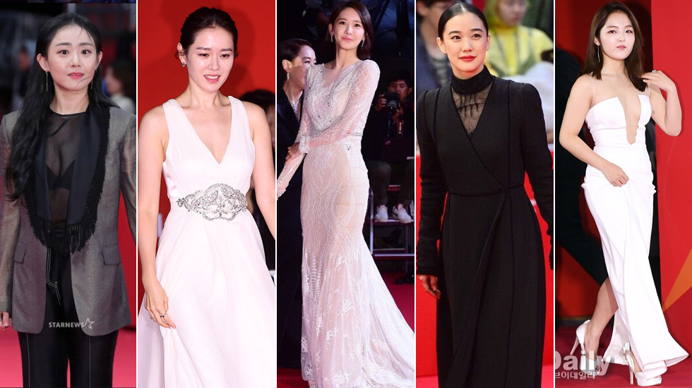 釜山电影节红毯允儿甜美露背