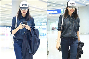 张梓琳牛仔风酷劲十足 见镜头害羞露齿笑