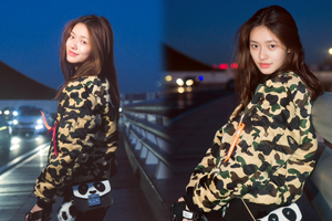 林允素颜亮相机场 青春活泼少女感十足