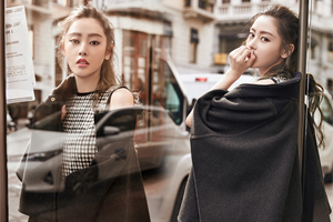 张天爱街头写真曝光 隔着玻璃电眼迷人