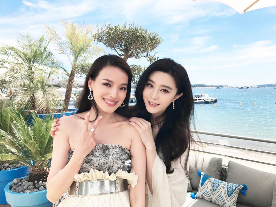 范冰冰戛纳合影舒淇