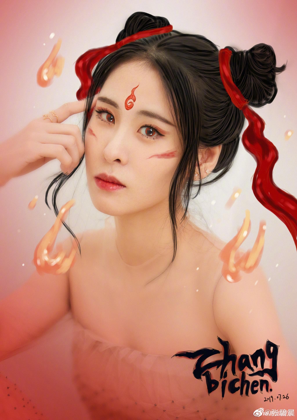 木兰变哪吒？刘亦菲扎丸子头卖萌赞“la Zhua”好看