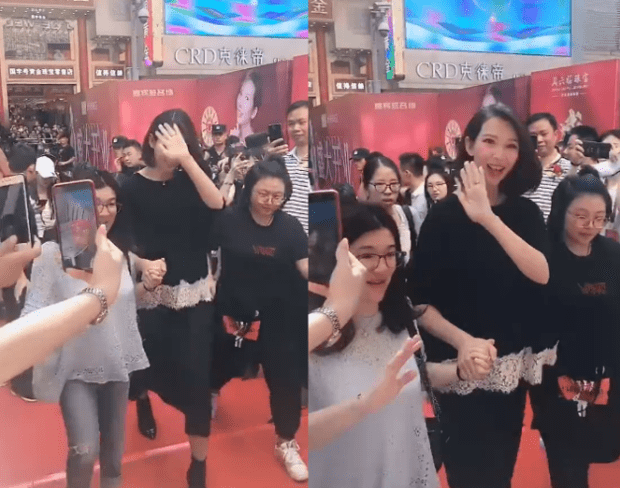 蔡少芬挺三胎孕肚捞金 踩细高跟走路让人捏把冷汗