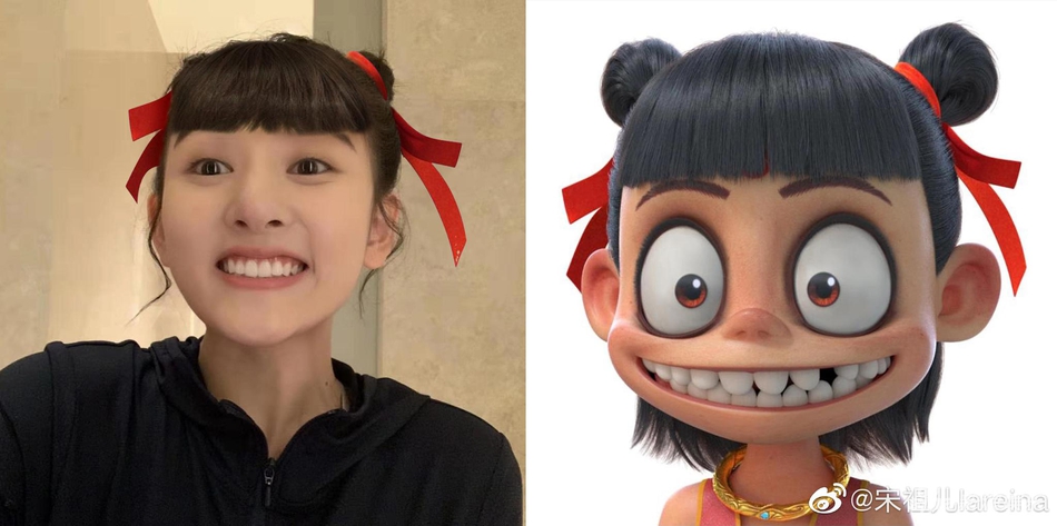 木兰变哪吒？刘亦菲扎丸子头卖萌赞“la Zhua”好看