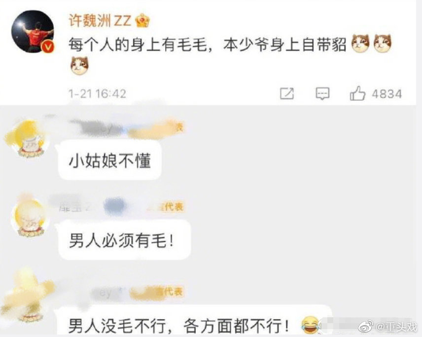 组图：许魏洲的手像毛茸茸的爪子？本尊回应：我身上自带貂_0