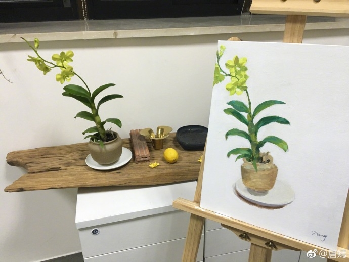 组图:唐嫣晒人生中第一幅画作 网友点赞全能少