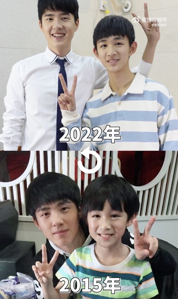 组图：奇妙的缘分！刘昊然荣梓杉重现7年前合照_0