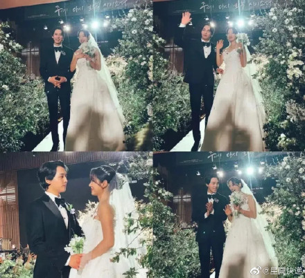 组图：朴信惠晒婚礼现场照 穿白纱置身白花中如梦如幻_5