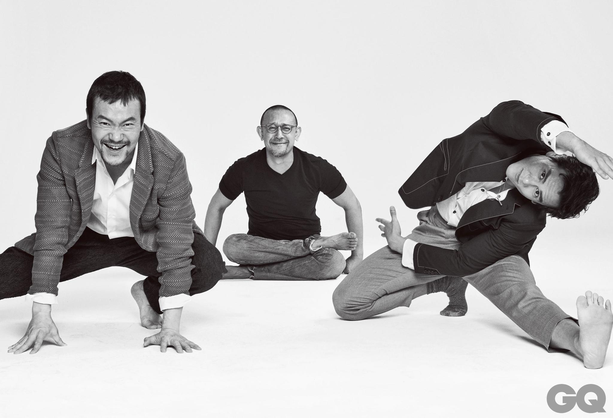 组图:姜文携彭于晏廖凡拍大片 瑜伽功底曝光!