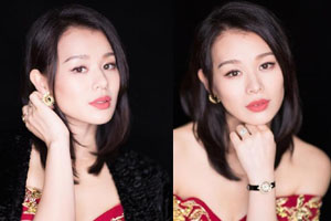 胡杏儿抹胸连体裤秀香肩尽显优雅妩媚