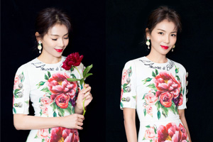 人比花娇系列！刘涛印花裙秀完美曲线