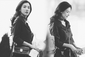 张柏芝卷发披肩眼神温柔诠释优雅魅力