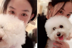 赵丽颖晒自拍怀抱爱犬素颜出镜状态好