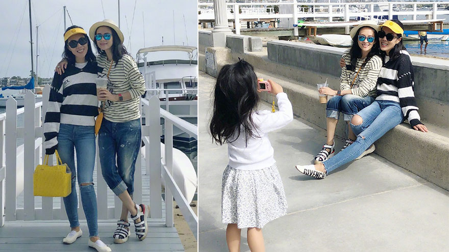 章子怡苏芒游美国搂肩合影 醒醒变小摄影师拍照记录