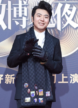 郎朗格纹围巾手套儒雅