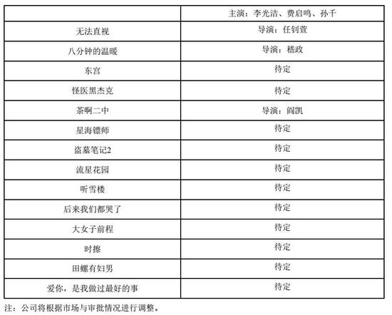 光线传媒电视剧片单