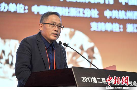 图为杭州市西湖区委常委、宣传部长吴向前发言 胡哲斐 摄