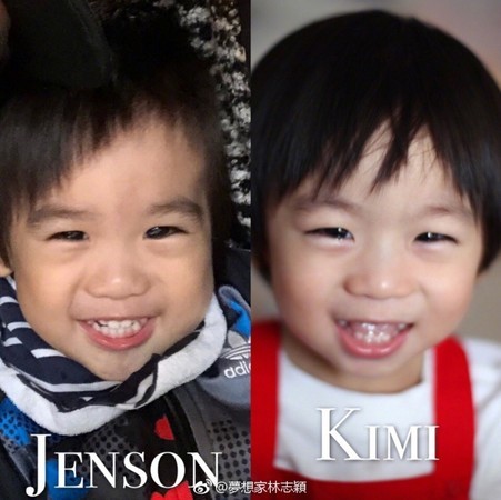 林志颖先前曾比对二儿子Jenson和Kimi小时候照片，两人相似度超高。