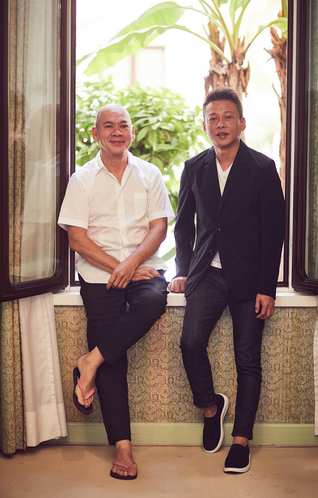 蔡明亮与李康生在威尼斯接受新浪娱乐专访(摄影:宫德辉)