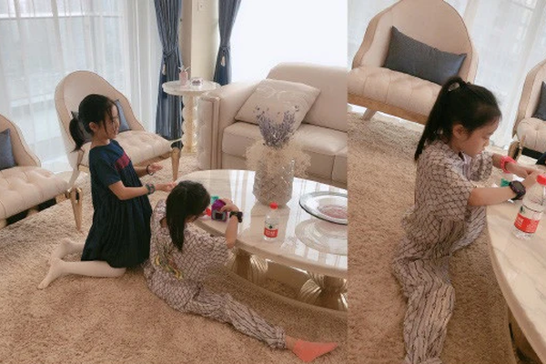 李小璐与闺蜜带孩子游黄浦江 8岁甜馨一字马坐姿抢镜