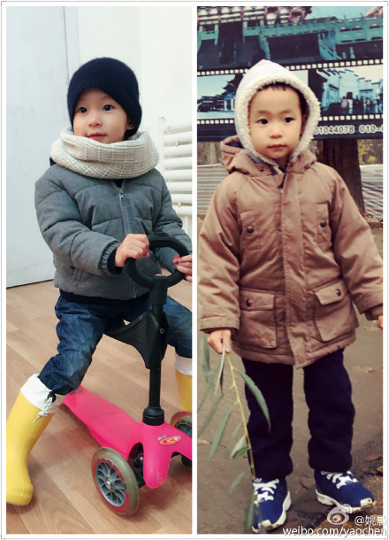 姚晨晒潮款儿子小土豆 调侃姥姥终结时尚