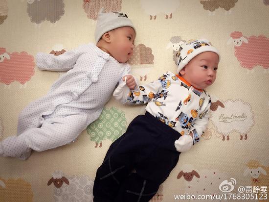 两位萌娃手牵手