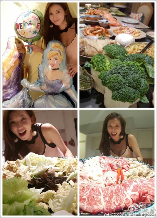 林志玲聚会晒美食