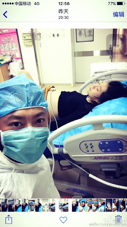 印小天陪妻子生产