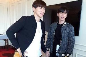 朴海镇张亮再相聚约饭 同穿黑白装显默契