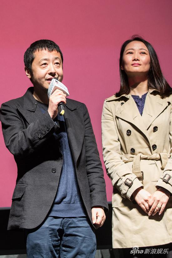 贾樟柯导演和太太赵涛出席“美好合一2016﹒大师微电影”首映礼，赵涛也是贾导微电影《营生》的编剧
