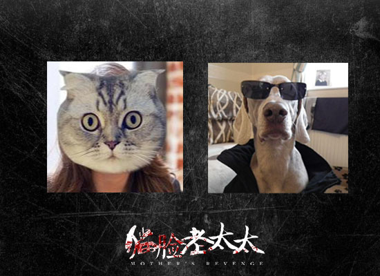 网友恶搞猫脸老太太