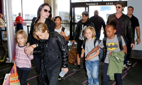 皮特、朱莉全家（资料图）