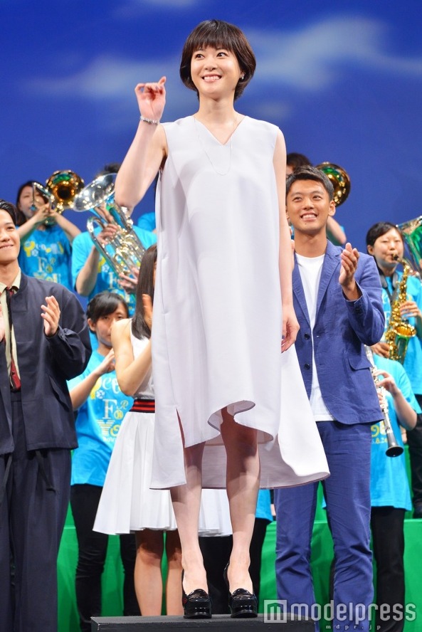 7月21日东京上野树里出席电影《青空呐喊》完成披露见面会