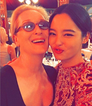 辛芷蕾与梅里尔·斯特里普合影