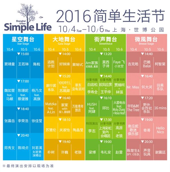 节目表